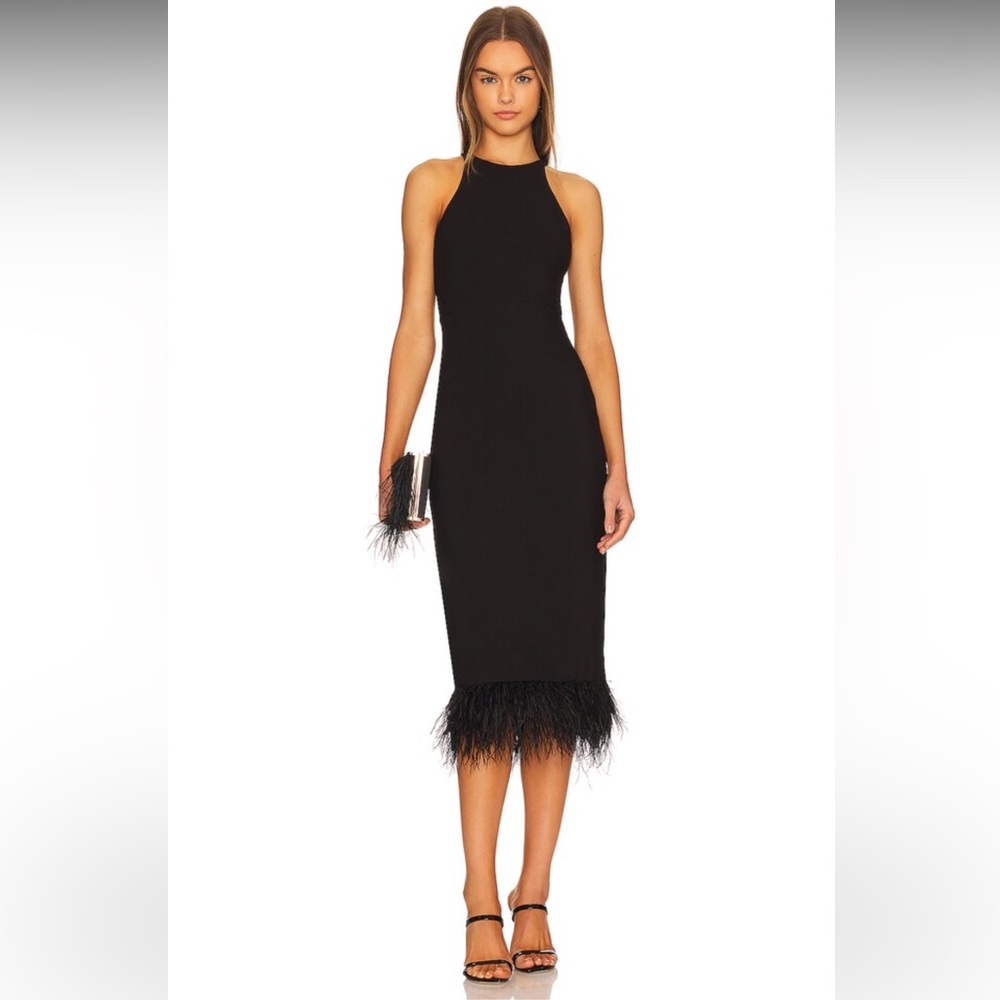 NWT LIKELY Chandler Midi Dress in Black Size 2